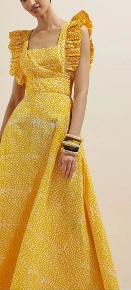 SIKA MARIGOLD RUFFLED MAXI DRESS Size 2 - Picture 6 of 8